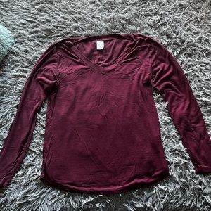 Long Sleeve Burgundy Top
